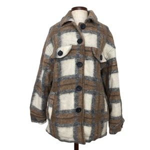 Zara Plaid Jacket in Brown and Cream